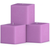 Candwax 3 inch Pillar Candles for Home Set of 3 pcs - Unscented and Long Lasting Candles Ideal for Romantic, Wedding or Living Room Decor - Lilac Square Candle EasyOptionXY LLC