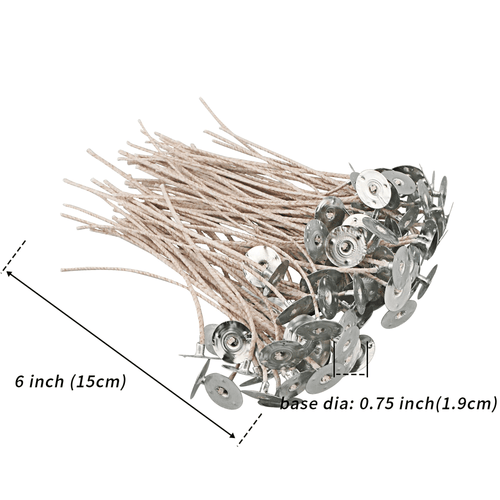 MILIVIXAY 100pcs 6.0inch E CO 4 Wicks for Soy Candles ,Pre-Waxed and Tabbed E CO Wicks for Soy Candles Making. EasyOptionXY LLC