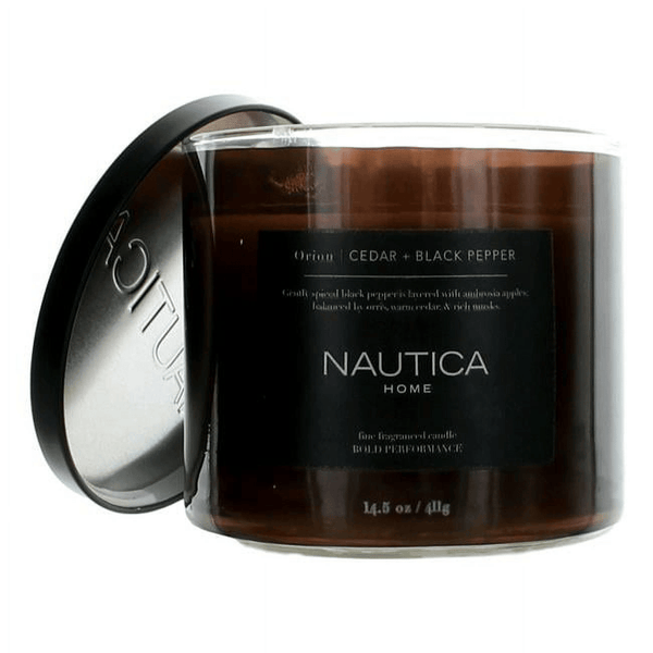Nautica 14.5oz Soy Wax Blend 3 Wick Candle - Orion Cedar & Black Pepper EasyOptionXY LLC