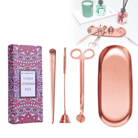 UCINNOVATE 4-in-1 Candle Accessory Set, Storage Tray, Candle Trim, Snuff, Wick Dipper, Care Set for Candle Lovers, Birthday, Christmas Gift -Pink Gold EasyOptionXY LLC
