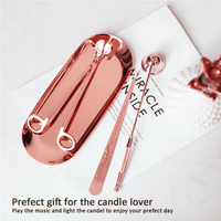UCINNOVATE 4-in-1 Candle Accessory Set, Storage Tray, Candle Trim, Snuff, Wick Dipper, Care Set for Candle Lovers, Birthday, Christmas Gift -Pink Gold EasyOptionXY LLC