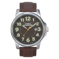 Men's Expedition Metal Field Watch, Brown Leather Strap EasyOptionXY LLC