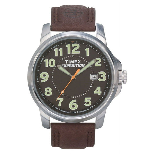 Men's Expedition Metal Field Watch, Brown Leather Strap EasyOptionXY LLC