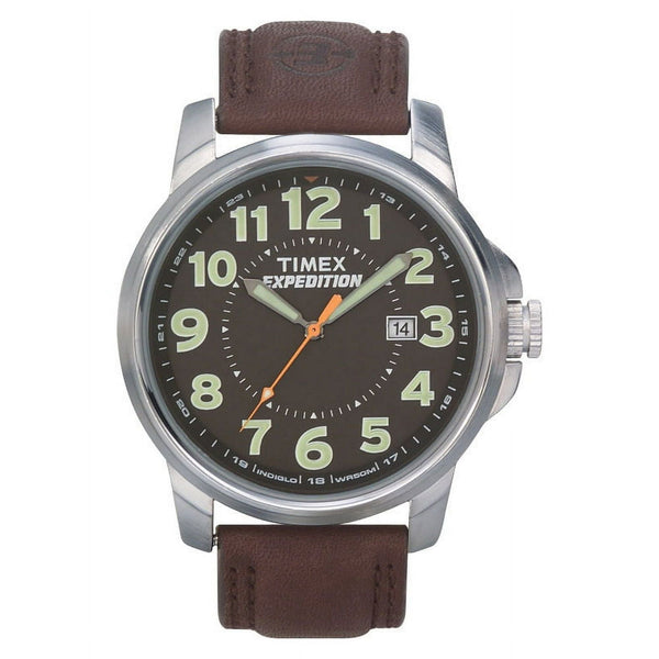 Men's Expedition Metal Field Watch, Brown Leather Strap EasyOptionXY LLC