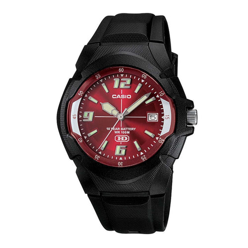 Casio Men's 10-Year Battery Sport Watch, Black/Red MW600F-4AV EasyOptionXY LLC