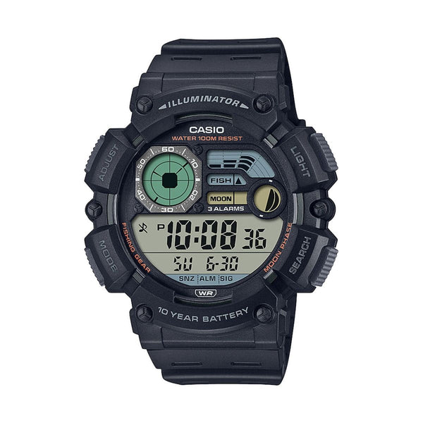 Casio Men's Large-Case Fishing Timer Digital Watch, Black - WS-1500H-1AV EasyOptionXY LLC