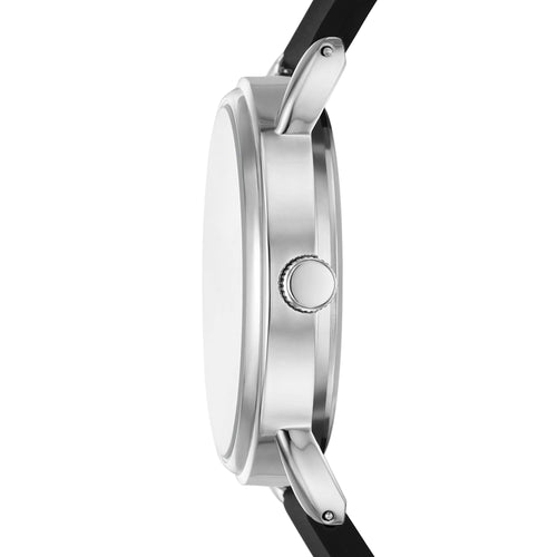 Time and Tru Ladies' Watch, Silver Round Case, Silver Easy to Read Dial and Black Smooth Silicone Strap (FMDOTT094) EasyOptionXY LLC