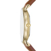 Folio Women's Gift Set; Gold Watch, Brown Vegan Leather Strap and Stackable Beaded Bracelets (FMDAL1168) EasyOptionXY LLC
