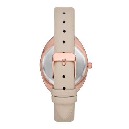Time & Tru Women's Wristwatch: Rose Gold Tone Case, White Dial, Blush Faux Leather Strap (FMDOTT093) EasyOptionXY LLC