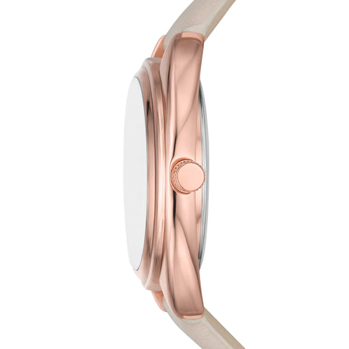 Time & Tru Women's Wristwatch: Rose Gold Tone Case, White Dial, Blush Faux Leather Strap (FMDOTT093) EasyOptionXY LLC