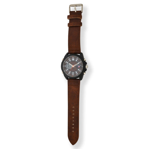 U.S. Polo Assn. Adult Male Analog/Digital Watch in Black with Brown Strap (US5297WM) EasyOptionXY LLC