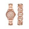 Time & Tru Women's Wristwatch Set: Rose Gold Tone Watch and Bracelet Set Crystal Accents (FMDXTT033) EasyOptionXY LLC