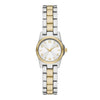 Time & Tru Women's Wristwatch: Two Tone Silver & Gold Round Mini Case and Bracelet, Gold Bezel, Silver Sunray Dial (FMDOTT105) EasyOptionXY LLC