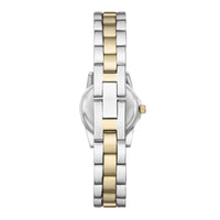 Time & Tru Women's Wristwatch: Two Tone Silver & Gold Round Mini Case and Bracelet, Gold Bezel, Silver Sunray Dial (FMDOTT105) EasyOptionXY LLC