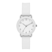 Time and Tru Ladies' Watch, Silver Round Case, White Bezel, White Easy to Read Dial and White Smooth Silicone Strap (FMDOTT095) EasyOptionXY LLC