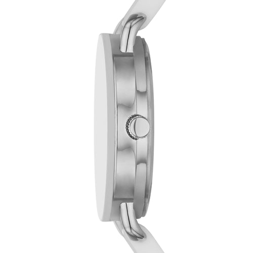 Time and Tru Ladies' Watch, Silver Round Case, White Bezel, White Easy to Read Dial and White Smooth Silicone Strap (FMDOTT095) EasyOptionXY LLC