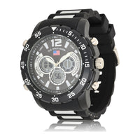 U.S. Polo Assn. Adult Male Sport Analog/Digital Watch with Black Rubber Strap (US9544WM) EasyOptionXY LLC