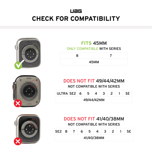 UAG Apple Unisex Silicone Watch Band 45mm with Case for iWatch Series 8 and 7 Scout Plus Black EasyOptionXY LLC