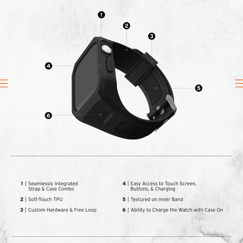 UAG Apple Unisex Silicone Watch Band 45mm with Case for iWatch Series 8 and 7 Scout Plus Black EasyOptionXY LLC