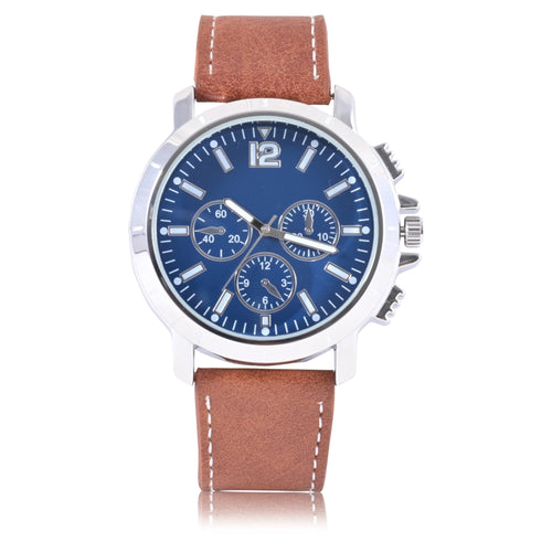George Adult Male Analog Watch with Silver Dial in Brown Strap and (42032Wmm) EasyOptionXY LLC
