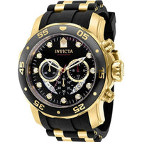 Invicta Pro Diver Men 48mm Stainless Steel Gold Black Dial Chronograph Quartz Watch 37228 EasyOptionXY LLC