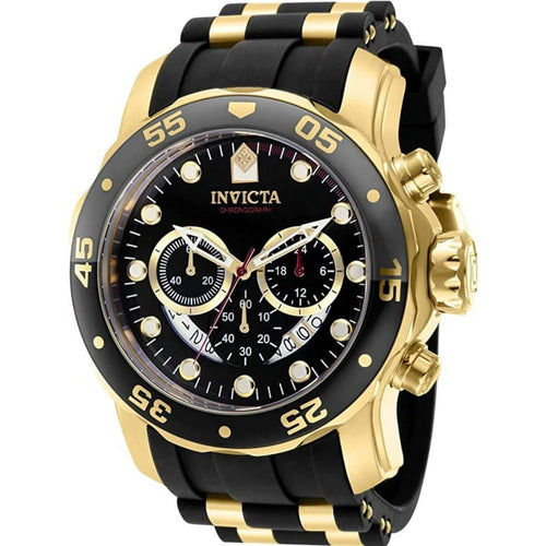 Invicta Pro Diver Men 48mm Stainless Steel Gold Black Dial Chronograph Quartz Watch 37228 EasyOptionXY LLC