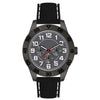 George 44mm Men's Gunmetal Tone Sport Bezel Easy Read Black Stitched Strap Watch EasyOptionXY LLC