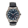 George 44mm Men's Gunmetal Tone Sport Bezel Easy Read Black Stitched Strap Watch EasyOptionXY LLC