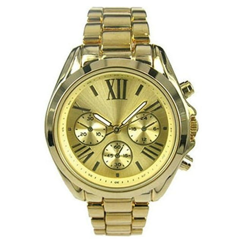 Time and Tru Women's Round Gold Tone Stainless Steel Bracelet Wristwatch EasyOptionXY LLC