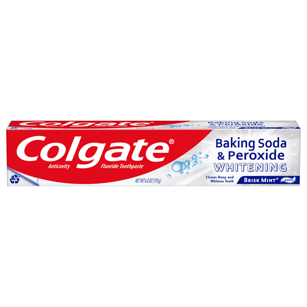 Colgate Baking Soda and Peroxide Toothpaste; Brisk Mint; 6 oz Tube EasyOptionXY LLC