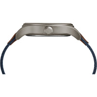 Timex Men's Expedition Scout 40mm Watch ¨C Gray Case Blue Dial with Blue & Brown Fabric & Leather Strap EasyOptionXY LLC