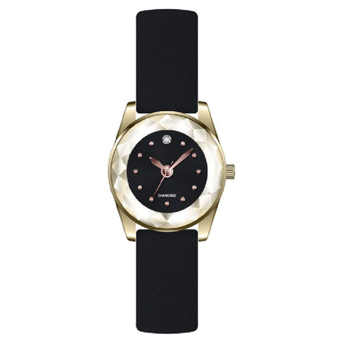 Time and Tru Women's Adult Gold Tone Cushion Case Watch with Faceted Bezel EasyOptionXY LLC