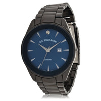 U.S. Polo Assn. Adult Male Bracelet Watch with Diamond on Blue Dial in Black (USC80665WM) EasyOptionXY LLC