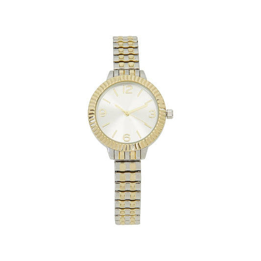 Time and Tru Women's Two Tone Round Bracelet Watch with Fluted Bezel EasyOptionXY LLC