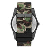 George Men's Watch Set: Gunmetal Tone Case, Black Dial, Camo Mesh Band, Brown Vegan Leather Double Strap (FMDXGE040) EasyOptionXY LLC