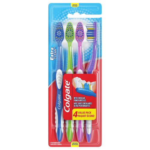 Colgate Extra Clean Flexible Grip Toothbrush; Medium; 4 Count EasyOptionXY LLC