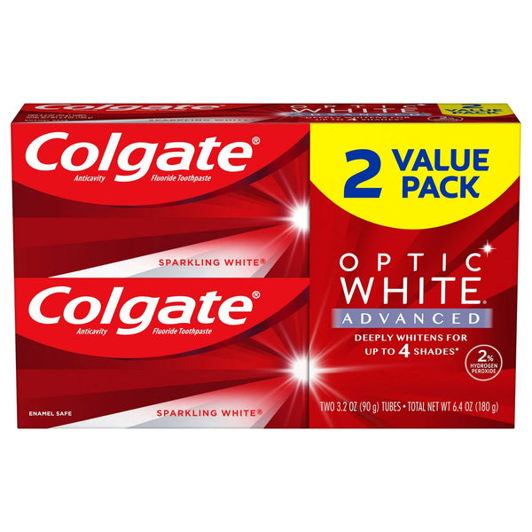 Colgate Optic White Advanced Teeth Whitening Toothpaste; 3.2 oz; 2 Pack EasyOptionXY LLC