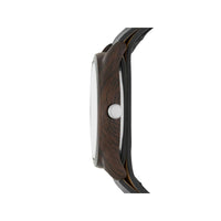 George Men's Gunmetal Analog Watch: Easy-Read Dial, Black Vegan Leather, Bonus Stretchy Bead Bracelets (FMDXGE013) EasyOptionXY LLC