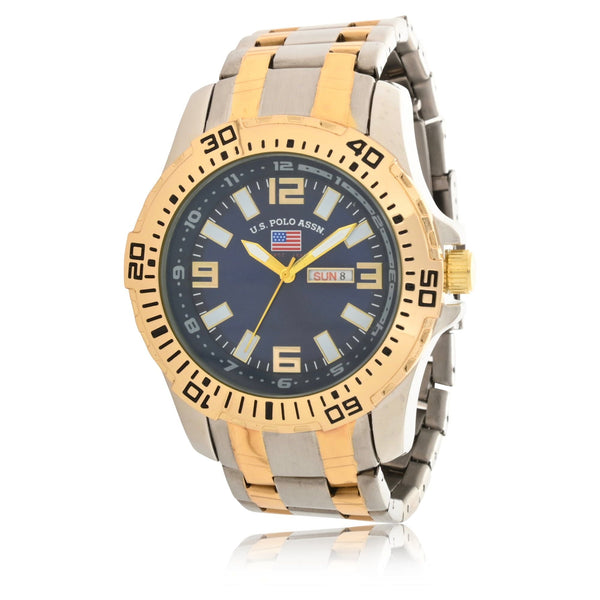 U.S. Polo Assn. Adult Male Analog Bracelet Watch in Silver and Gold Two-Tone (US8871WM) EasyOptionXY LLC