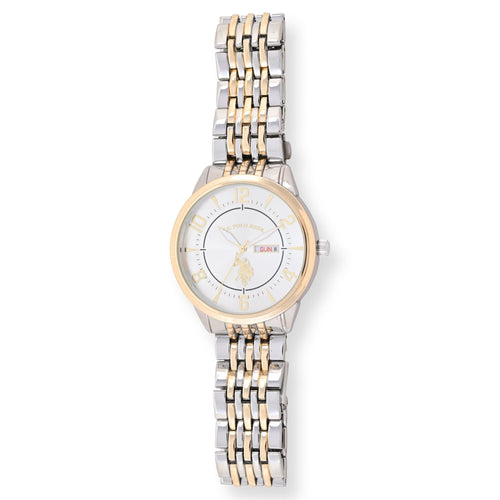 U.S. Polo Assn. Adult Male Analog Watch in Two-tone Silver and Gold with Round Dial in One Size (USC80690WM) EasyOptionXY LLC