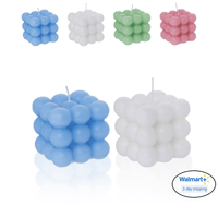 HomeWidget Bubble Cube Scented Candle White/Blue 2-Pack ¨C Natural Premium Handmade Aesthetic Decorative Soy Wax , D¨¦cor Ideas for Bathroom Bedroom EasyOptionXY LLC