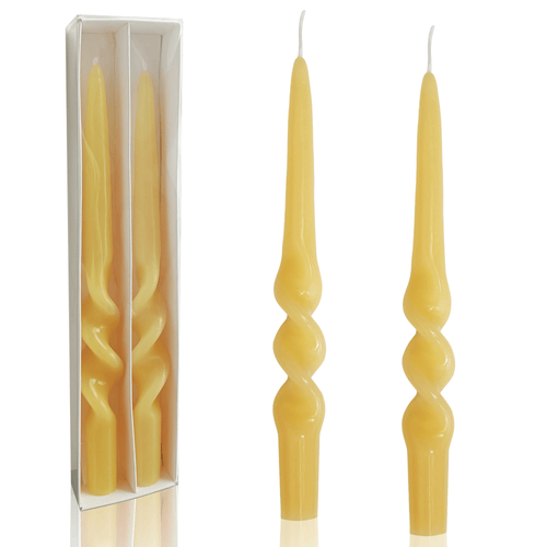 XINAOBAOLUO 9.3 inch beeswax Taper Candles Scented Candles Smokeless Candle Sticks Twisted Candles Pack of 2 EasyOptionXY LLC