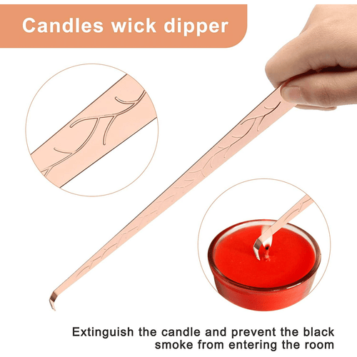 Plutput Stainless Steel Candle Wick Trimmer Snuffer Fire Extinguisher Bell Candle Accessories Rose Gold EasyOptionXY LLC