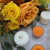 Elyon Tableware? 36 Orange Scented Orange Colored Wax Deep Tealight Candles in Plastic Holder EasyOptionXY LLC