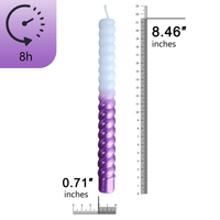 FCMSHAMD 8.46'' Purple Taper Candles - Spiral Dripless(2 Pack) EasyOptionXY LLC