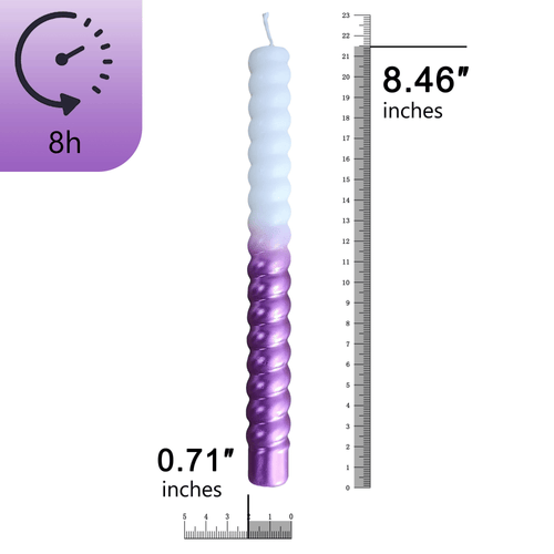 FCMSHAMD 8.46'' Purple Taper Candles - Spiral Dripless(2 Pack) EasyOptionXY LLC