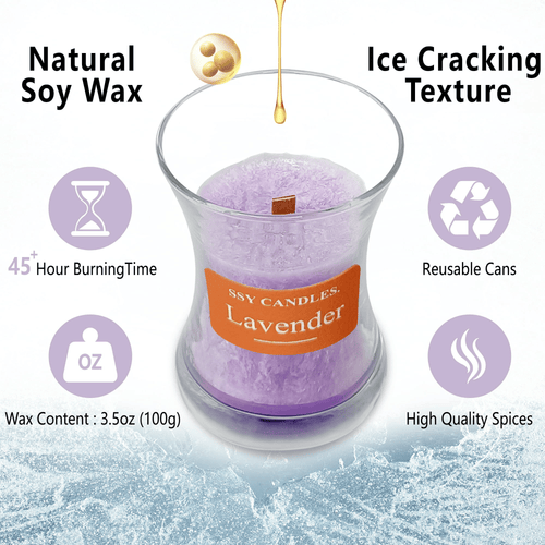 Lavender Scented Candles for Home-Jar candles 3.5 oz - Wooden Wick Candle-Candles Gift for Women -Aromatherapy candles EasyOptionXY LLC