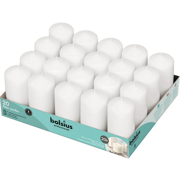 Bolsius White Pillar Candles Unscented Home & Wedding Decor Candles 2X3 2X4 2X6 Inch - Set of 20 EasyOptionXY LLC