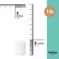 Bolsius White Pillar Candles Unscented Home & Wedding Decor Candles 2X3 2X4 2X6 Inch - Set of 20 EasyOptionXY LLC