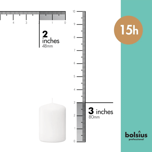 Bolsius White Pillar Candles Unscented Home & Wedding Decor Candles 2X3 2X4 2X6 Inch - Set of 20 EasyOptionXY LLC